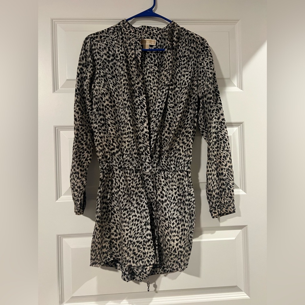 Michael Kors Black and White Printed Jumpsuit